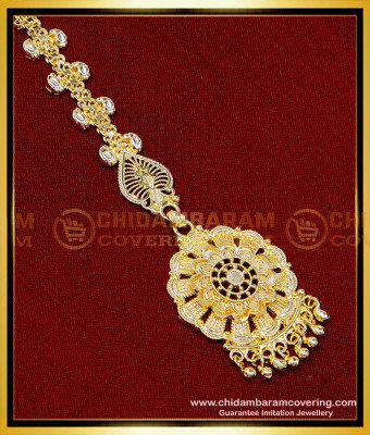 NCT322 - Simple Round Shape Maang Tikka Design Gold Model