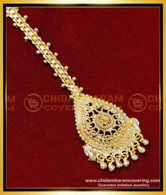 NCT323 - Trendy Gold Plated Simple Artificial Maang Tikka Online