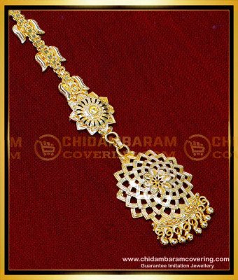 NCT325 - Latest Flower Model Maang Tikka Design Gold Online