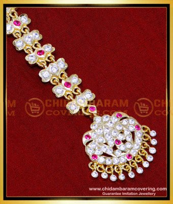 NCT328 - Bridal Wear Impon Double Line Stone Maang Tikka Design