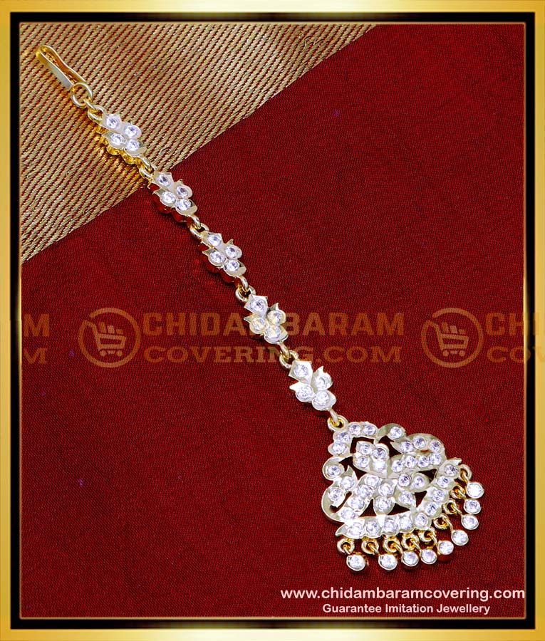 NCT331 - Wedding Nethichutti Impon White Stone Maang Tikka Online