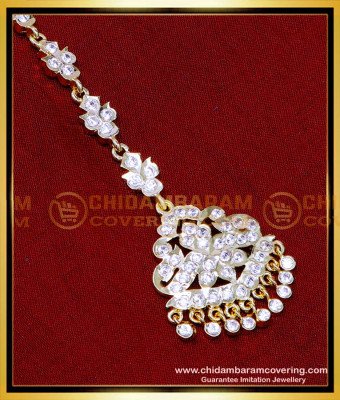NCT331 - Wedding Nethichutti Impon White Stone Maang Tikka Online