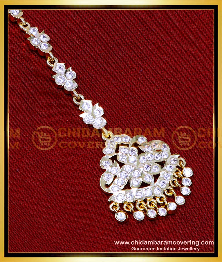 NCT331 - Wedding Nethichutti Impon White Stone Maang Tikka Online