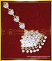 NCT332 - Attractive White Stone Bridal Maang Tikka Gold Latest Designs