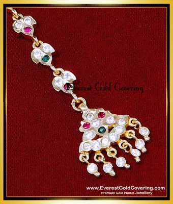 NCT337 - Impon Stone Small Gold Maang Tikka Design for Bridal