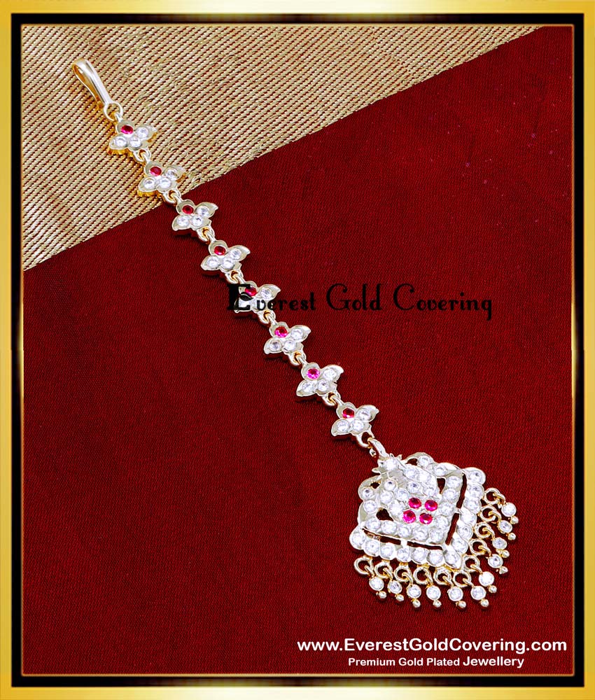 NCT346 - 1 Gram Gold Dulhan Gold Maang Tikka Designs for Bride