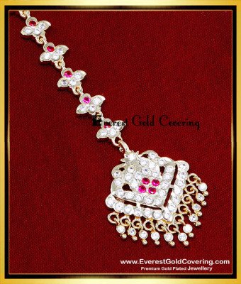 NCT346 - 1 Gram Gold Dulhan Gold Maang Tikka Designs for Bride
