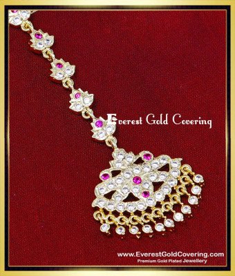 NCT349 - Traditional Impon Stone Gold Plated Maang Tikka