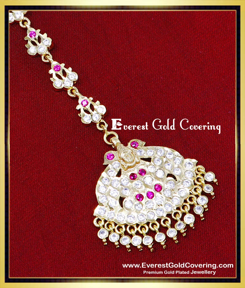 NCT350 - Traditional Lakshmi Design Nethichutti Bridal Maang Tikka