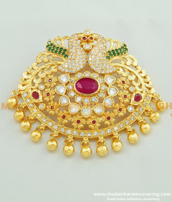 PND032 - Most Beautiful Real Gold Peacock Design High Quality Stone Gold Plated Pendant Buy Online