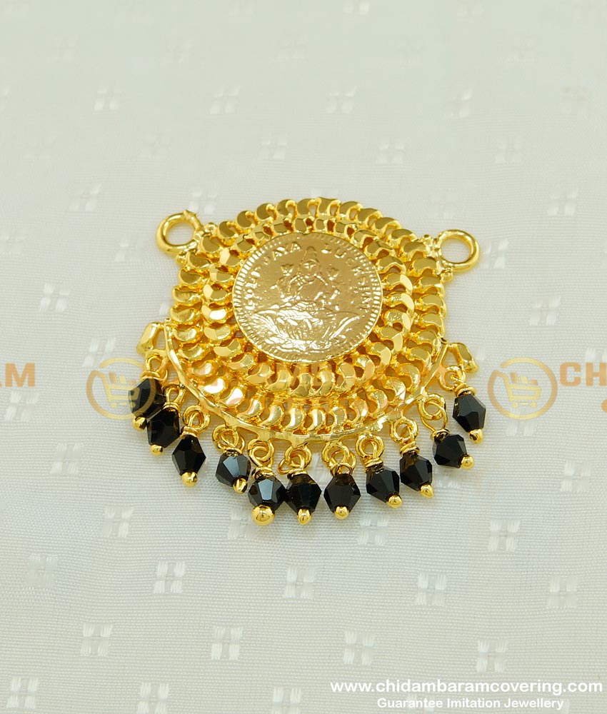 PND036 - New Collection Traditional Lakshmi Pendant Black Crystal Dollar Online 