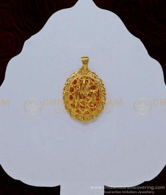 PND055 - One Gram Gold Daily Wear Small Plain Dollar Design for Chain 