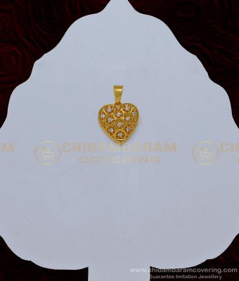 PND057 - Simple Heart Shape White Stone Small Pendant Design for Chain 