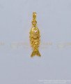 PND060 - Trendy Gold Plated White Stone Small Gold Fish Pendant Design for Chain