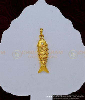 PND061 - Lucky Charm Male Gold Fish Pendant Design One Gram Gold Fish Locket Online