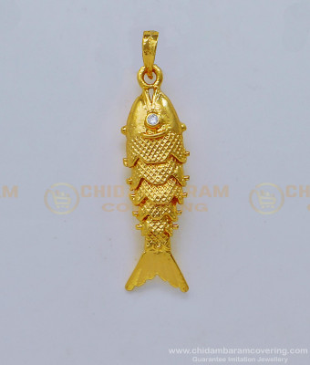 PND061 - Lucky Charm Male Gold Fish Pendant Design One Gram Gold Fish Locket Online