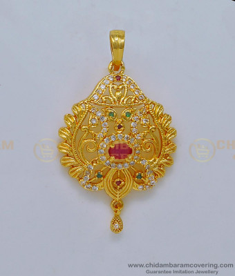 PND065 - New Model Gold Plated Multi Stone Designer Gold Pendant Design for Ladies