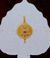 PND066 - South Indian Imitation Jewellery White and Ruby Stone Dollar for Chain 