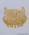 PND074 - Impon Jewellery Full White Stone Lotus Design Pendant for Long Chain