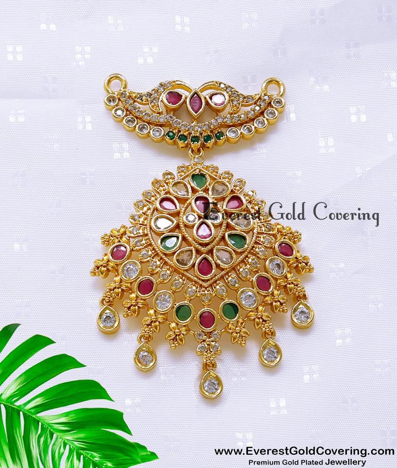 PND090 - New Model Ruby Emerald Ad Stone Pendant for Women