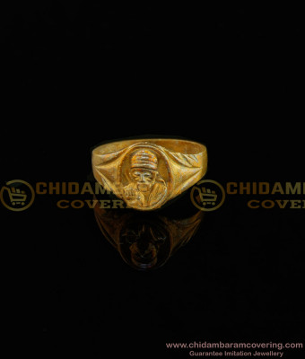 RNG040 - Pure Five Metal Sai Baba Ring Daily Wear Impon Natural Color Jewellery