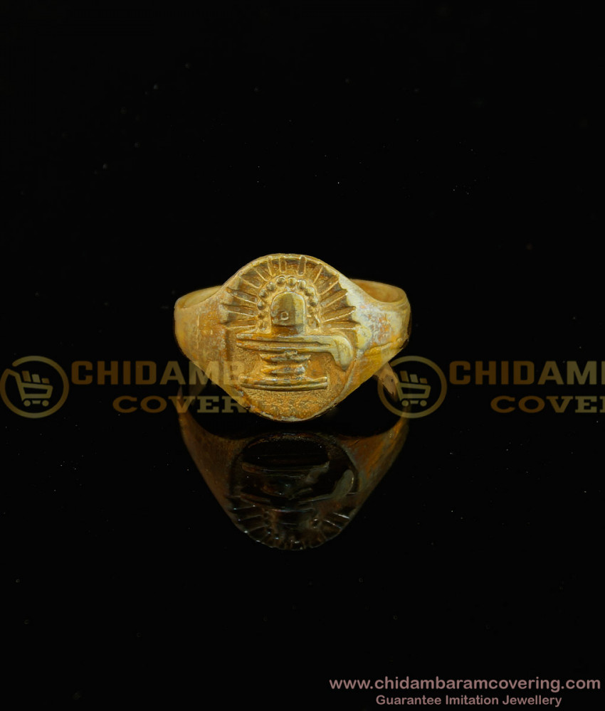 RNG048 - Five Metal Natural Color Shiva Linga Ring for Men Impon Jewellery 