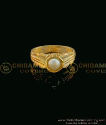 RNG058 - Impon Daily Wear Pearl Ring Panchaloha Moti Ring Design Imitation Jewellery