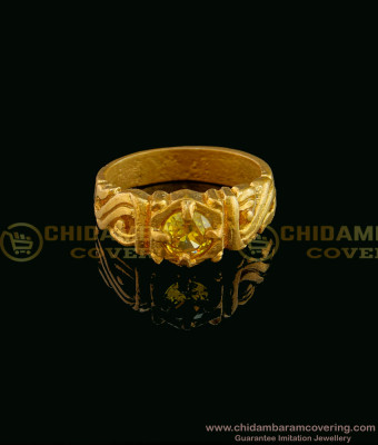 RNG061 - Original 5 Metal Jewellery Natural Colour Daily Wear Single Stone Gents Ring