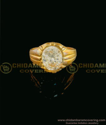 RNG066 - Sparkling Pahchaloha Daily Wear White Stone Astrology Finger Ring for Men 