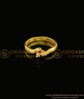 RNG086 - Impon Simple Design Gold Plated Stone Finger Ring for Women
