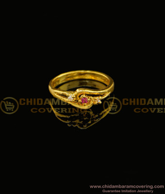 RNG087 - Simple Modern Ring Design Gold Plated Five Metal Stone Finger Ring for Girls