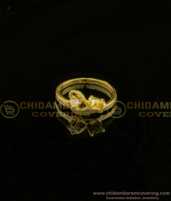 RNG123 - Simple Modern Stone Ring Gold Plated Finger Ring for Girls