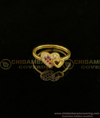 RNG130 - Latest Finger Ring Collection Heart Design Stone Ring for Women 