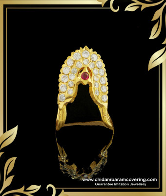 RNG138 - Traditional Impon South Indian Vangi Ring Five Metal Jewellery Stone Neli Mothiram 