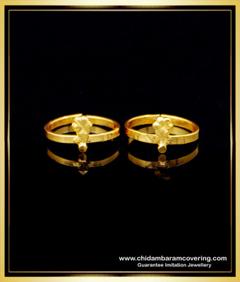 RNG218 - Simple Daily Wear One Gram Gold Toe Ring Adjustable Metti Design for Women