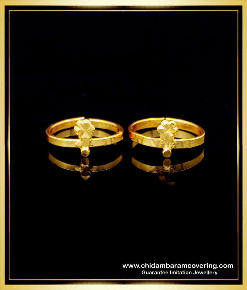 RNG218 - Simple Daily Wear One Gram Gold Toe Ring Adjustable Metti Design for Women