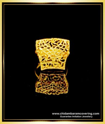 RNG255 - New Model Dubai Jewellery Design Light Weight Adjustable Finger Ring Online