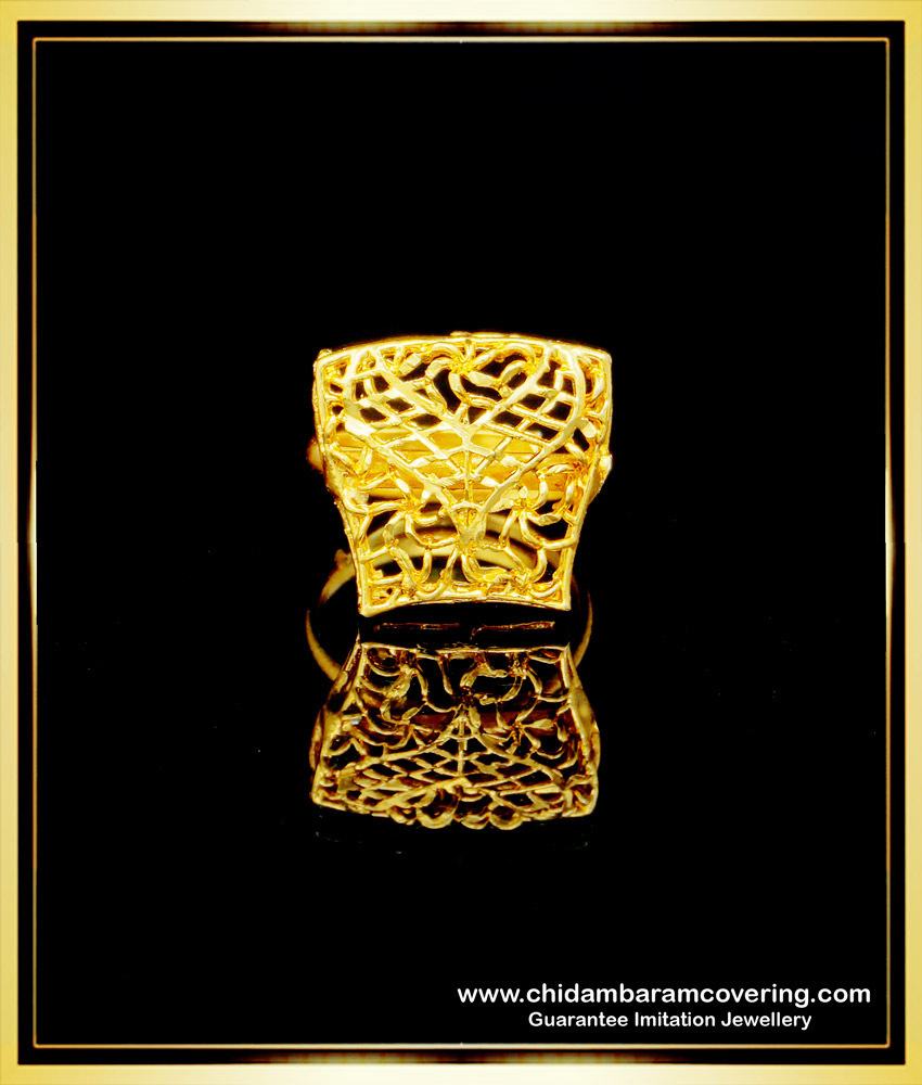 RNG255 - New Model Dubai Jewellery Design Light Weight Adjustable Finger Ring Online
