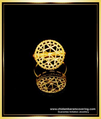 RNG257 - Modern Light Weight Round Shape Adjustable Gold Finger Rings Designs for Women 