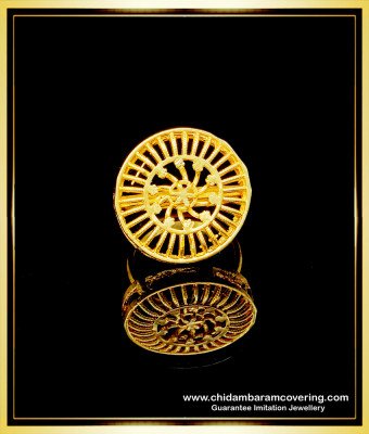 RNG258 - Trendy Dubai Jewelry Light Weight Round Shape Adjustable Ladies Finger Ring Design
