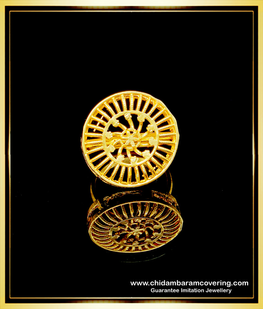 RNG258 - Trendy Dubai Jewelry Light Weight Round Shape Adjustable Ladies Finger Ring Design