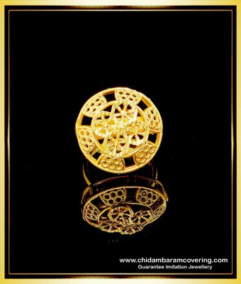 RNG259 - One Gram Gold Wedding Round Shape Adjustable Ladies Finger Ring for Wedding