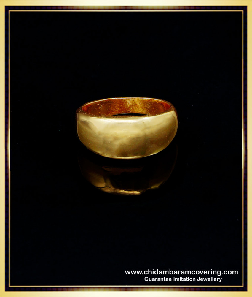 RNG264 - Big Size Impon One Gram Gold Plated Plain Finger Ring Design for Daily Use