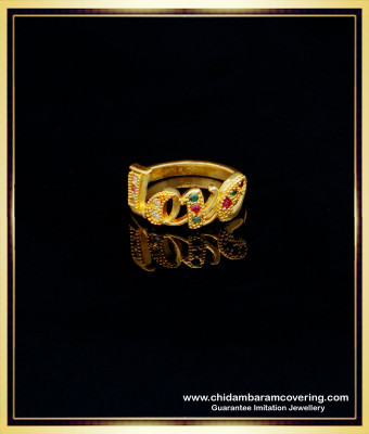 RNG273 - Original Impon Modern Multi Color Stone Love Ring for Girls