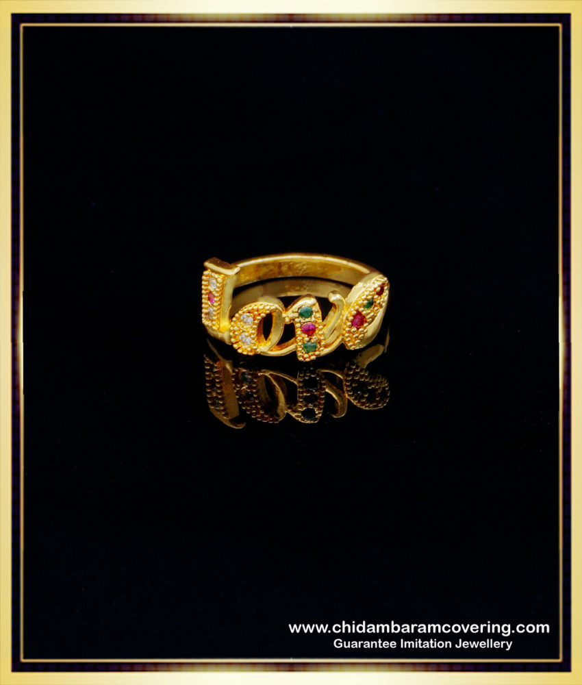 RNG273 - Original Impon Modern Multi Color Stone Love Ring for Girls