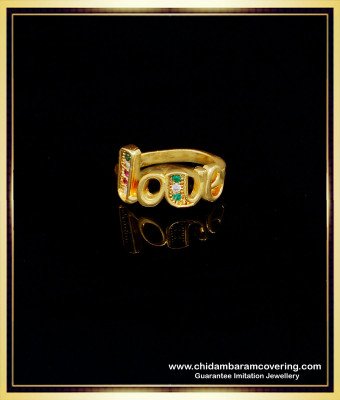 RNG274 - Original Impon Ad Stone Stylish Simple Gold Ring Design for Girls