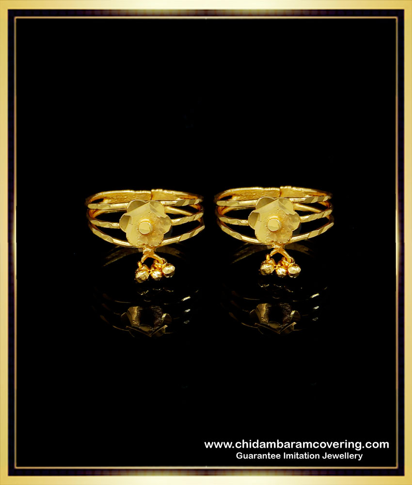 RNG282 - Gold Plated Adjustable Latest Womens Toe Ring Design Online 