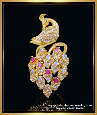 RNG302 - Stylish Party Wear Peacock Design Adjustable Big Size Finger Ring 