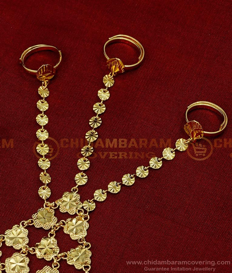 RNG309 - Bracelet with Attached Finger Ring Set Haath Panja for Baby Girl
