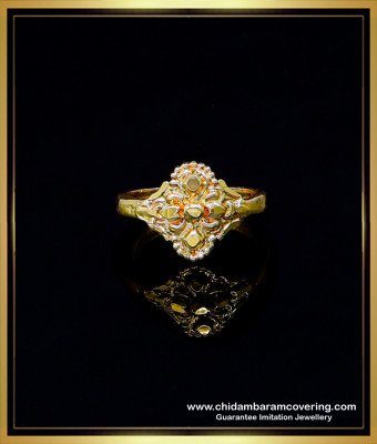 RNG342 - Flower Design Gold Covering Jewellery Panchaloha Ring Online